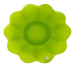 Vintage Westmoreland Glass Spring Green Satin 8" Plate Scalloped Floral Sticker